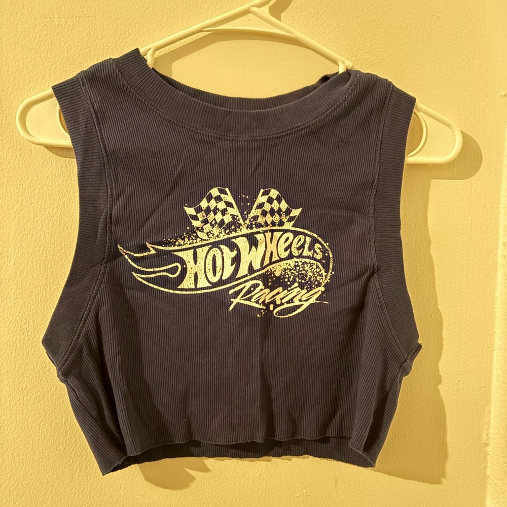 H&M Divided Blue Hot Wheels Crop Top